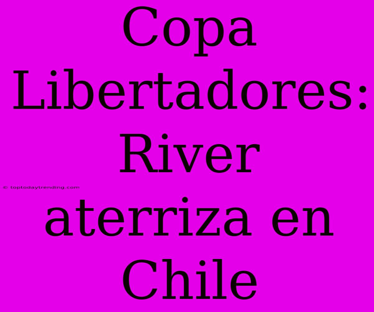 Copa Libertadores: River Aterriza En Chile