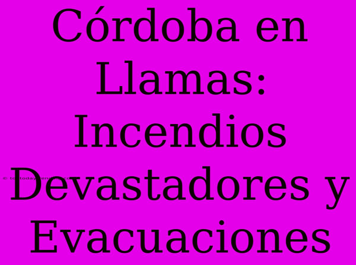 Córdoba En Llamas: Incendios Devastadores Y Evacuaciones