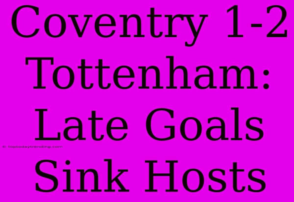 Coventry 1-2 Tottenham: Late Goals Sink Hosts