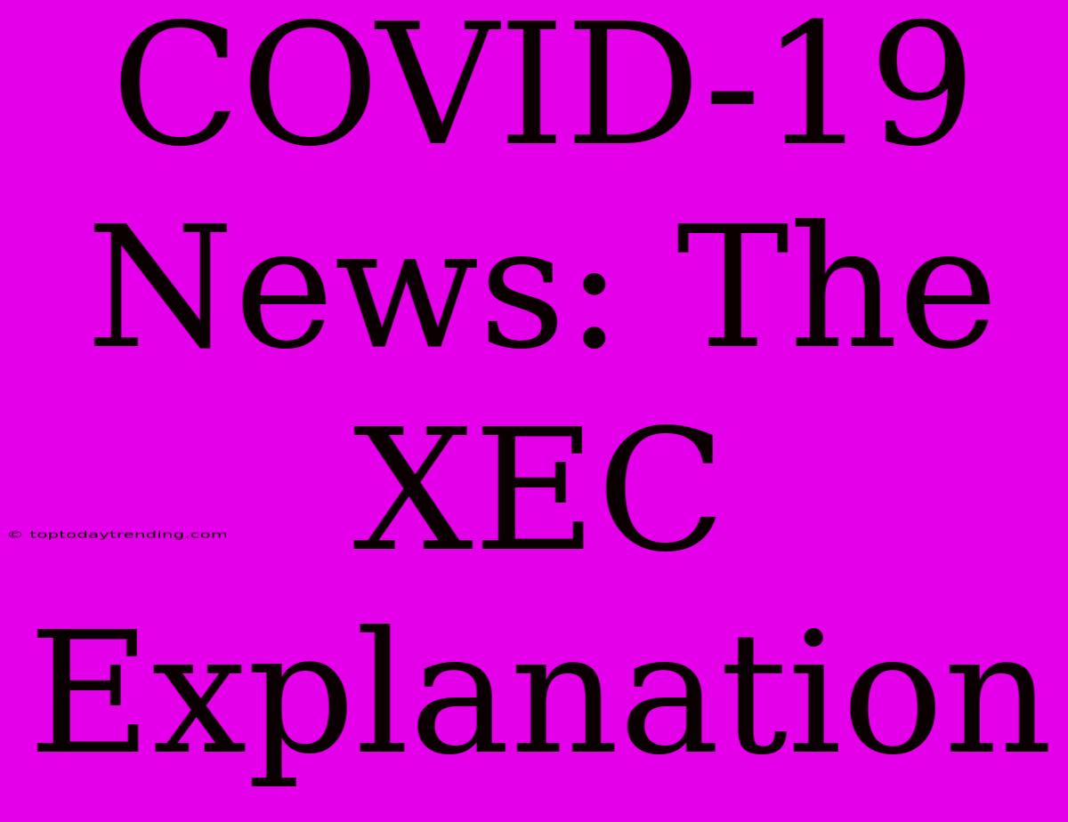 COVID-19 News: The XEC Explanation