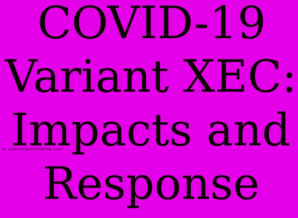 COVID-19 Variant XEC: Impacts And Response