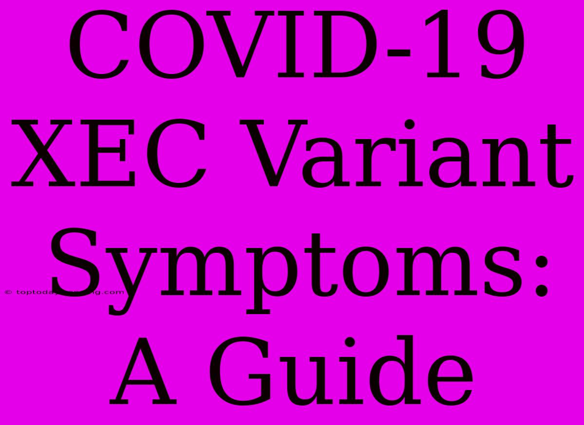 COVID-19 XEC Variant Symptoms: A Guide