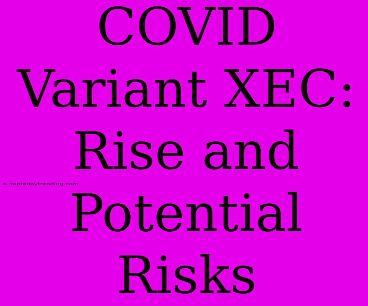 COVID Variant XEC: Rise And Potential Risks