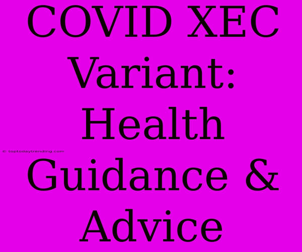 COVID XEC Variant: Health Guidance & Advice