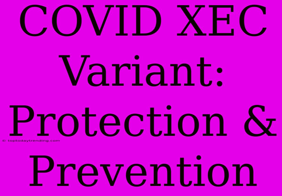 COVID XEC Variant: Protection & Prevention