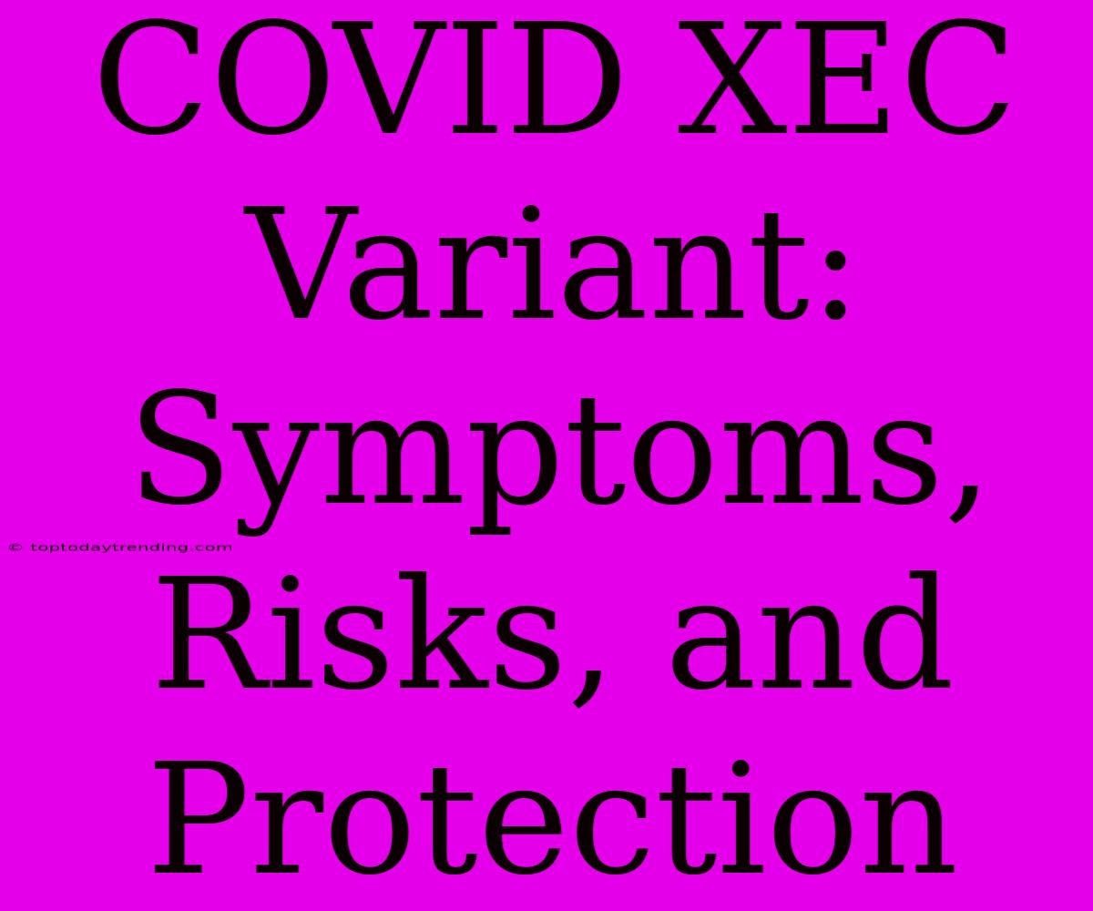 COVID XEC Variant: Symptoms, Risks, And Protection