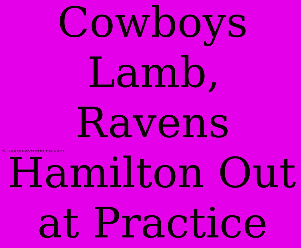 Cowboys Lamb, Ravens Hamilton Out At Practice