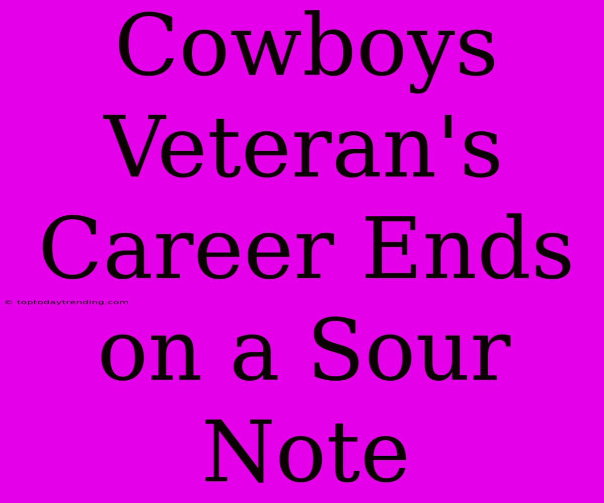 Cowboys Veteran's Career Ends On A Sour Note