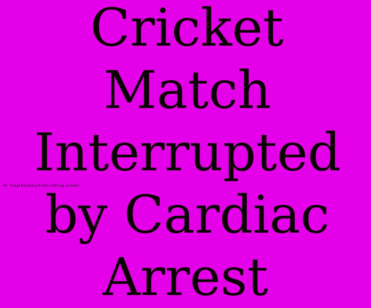 Cricket Match Interrupted By Cardiac Arrest