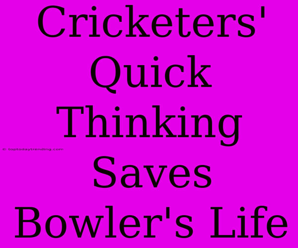 Cricketers' Quick Thinking Saves Bowler's Life