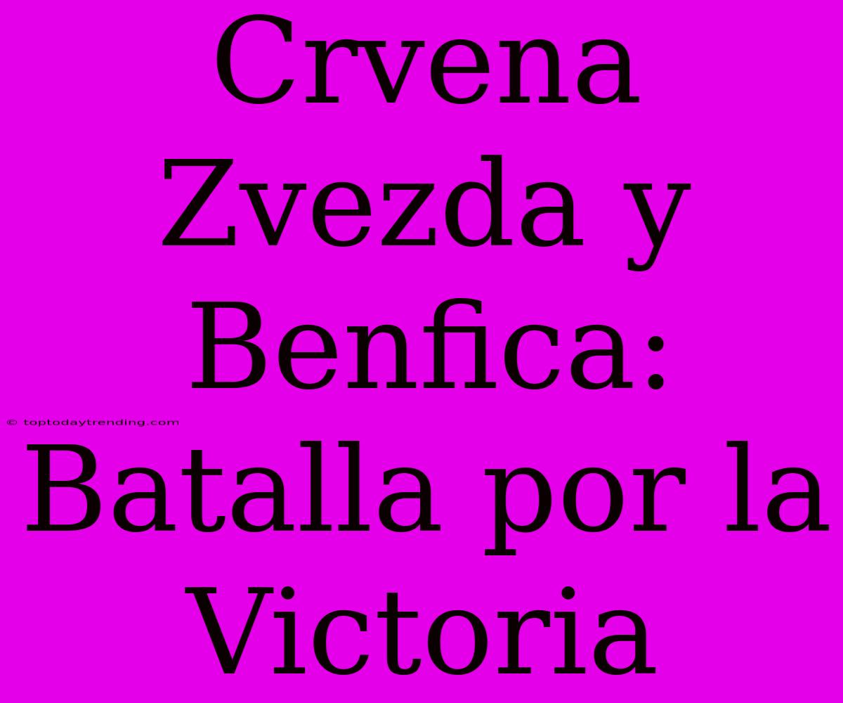 Crvena Zvezda Y Benfica: Batalla Por La Victoria