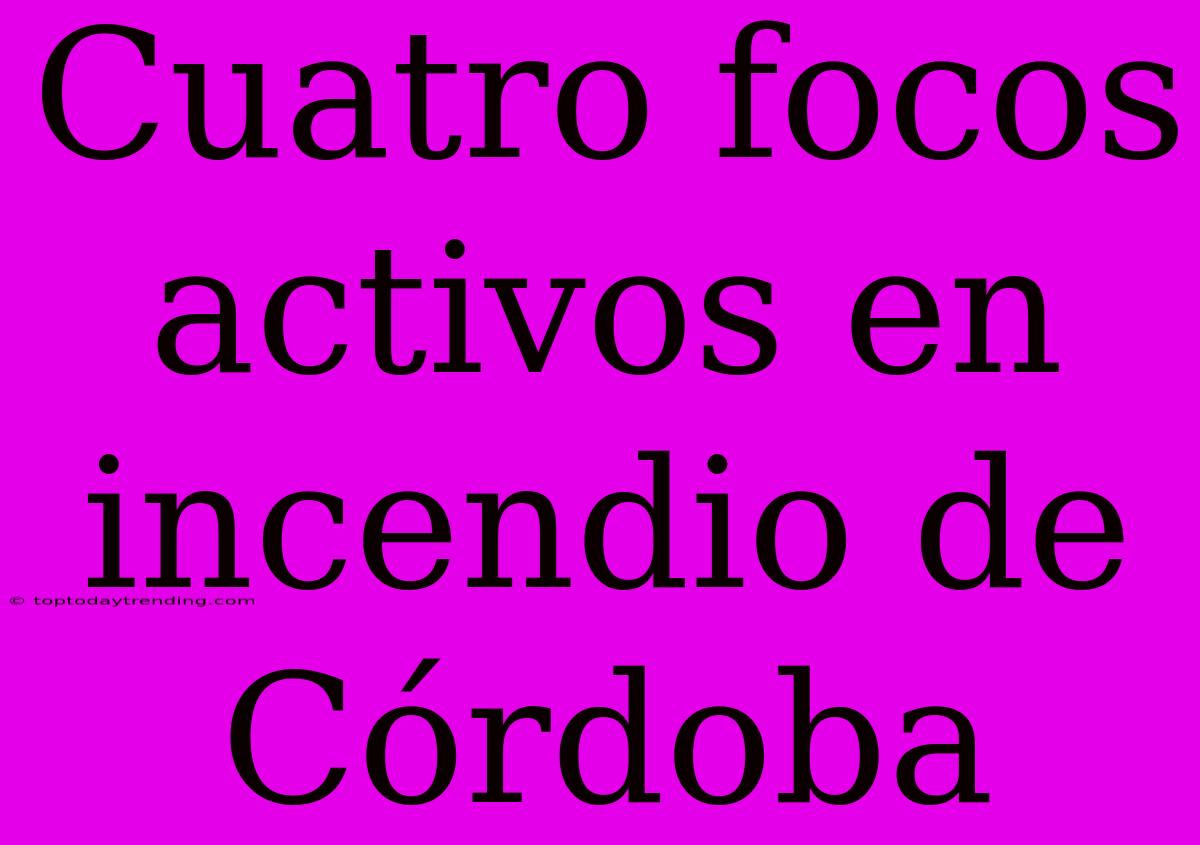 Cuatro Focos Activos En Incendio De Córdoba