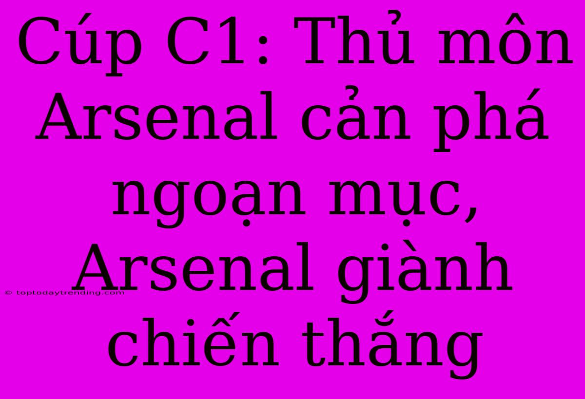 Cúp C1: Thủ Môn Arsenal Cản Phá Ngoạn Mục, Arsenal Giành Chiến Thắng