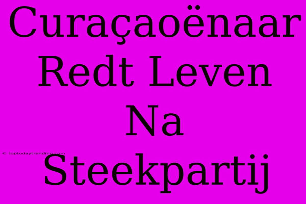 Curaçaoënaar Redt Leven Na Steekpartij