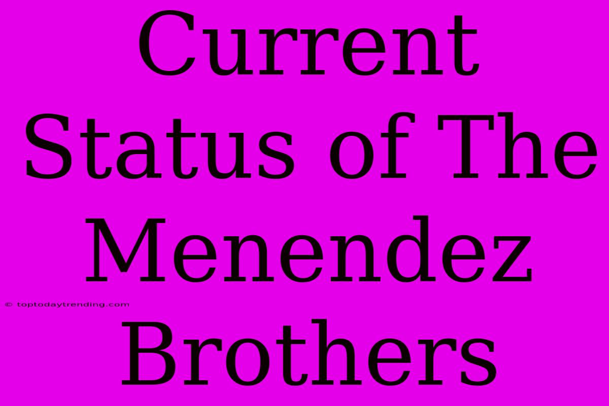 Current Status Of The Menendez Brothers