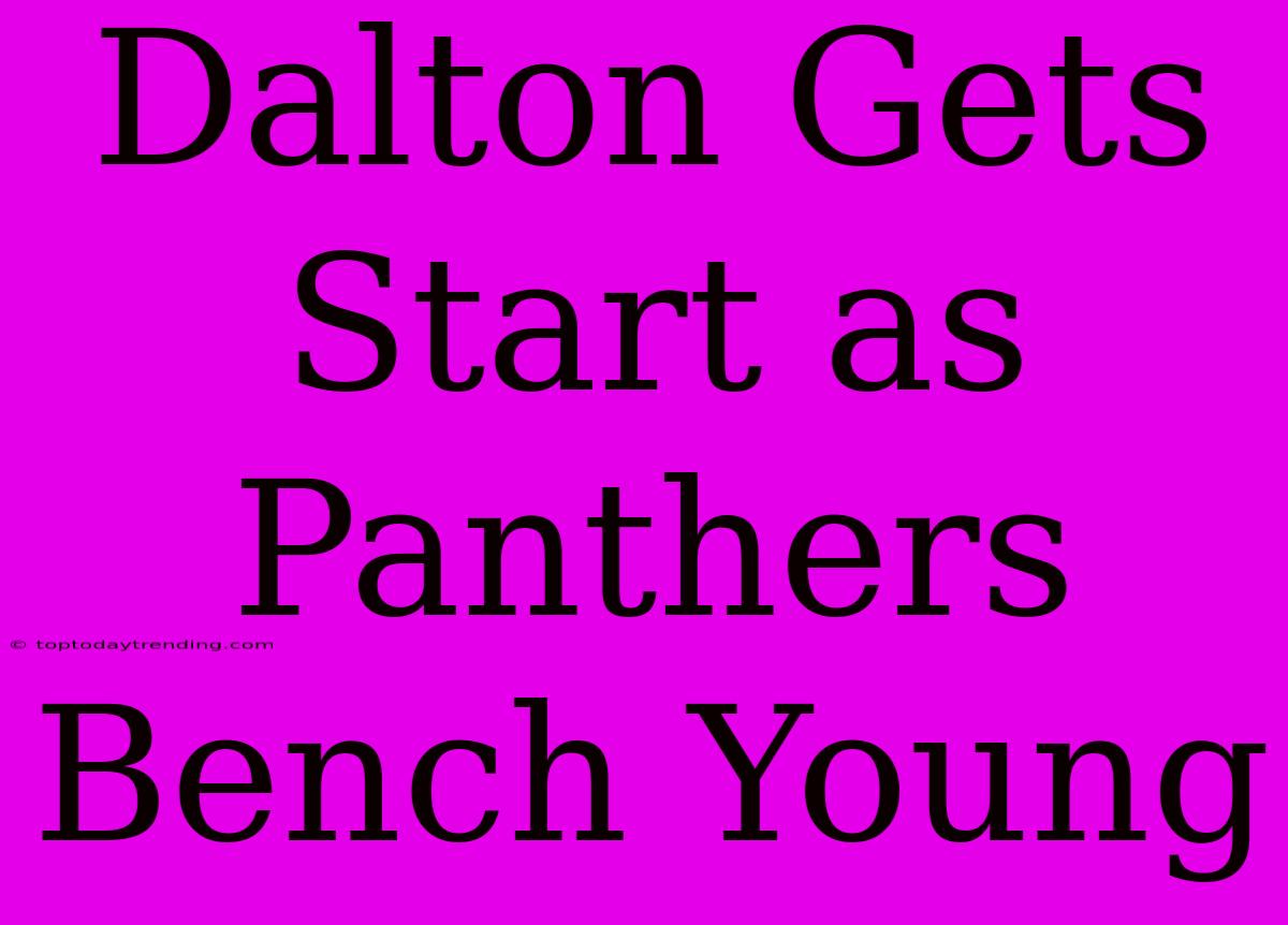 Dalton Gets Start As Panthers Bench Young