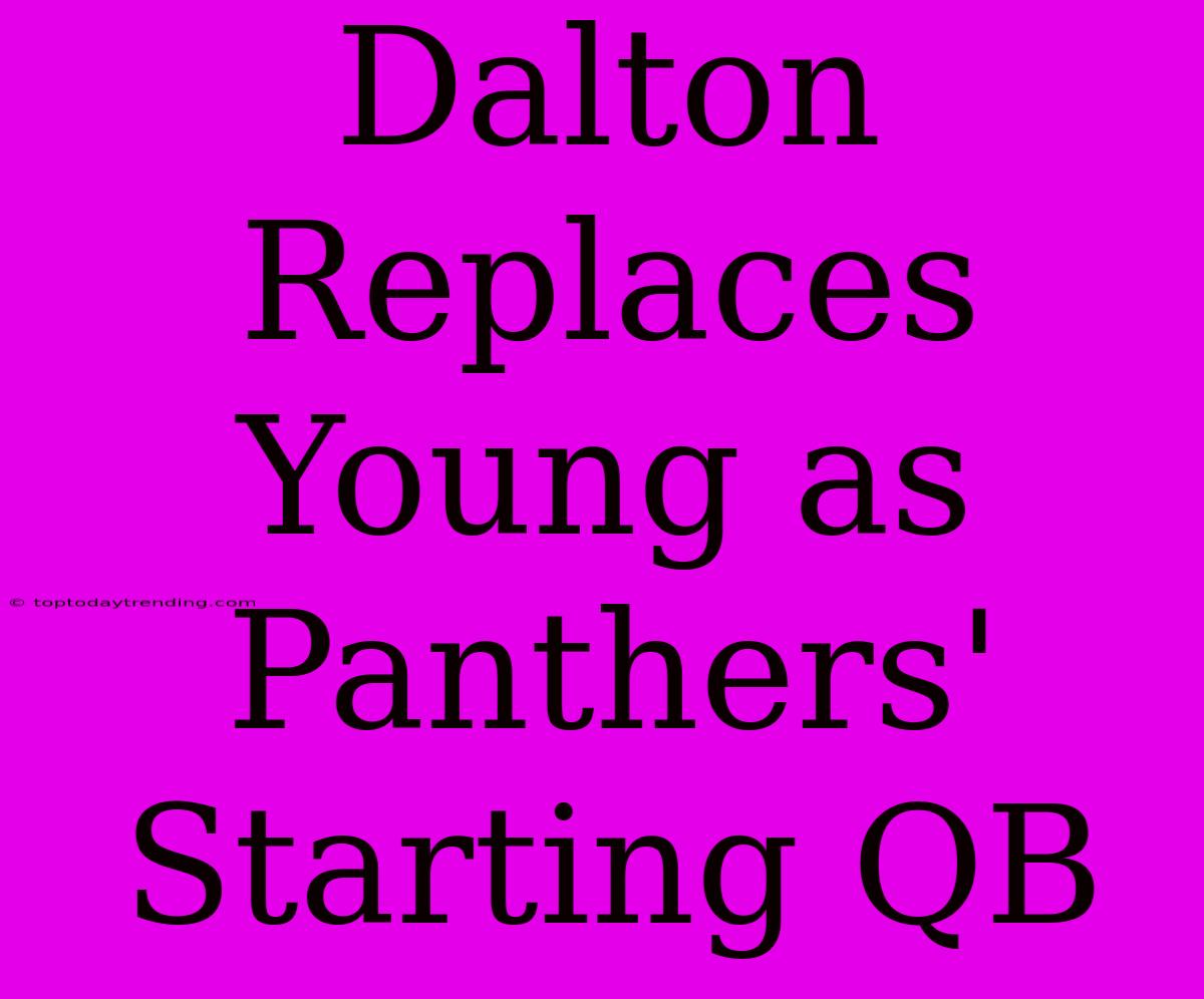 Dalton Replaces Young As Panthers' Starting QB