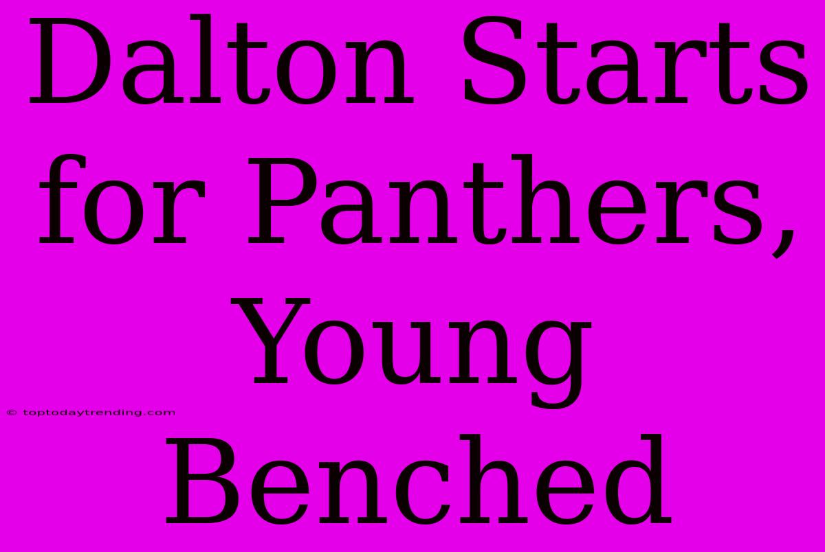 Dalton Starts For Panthers, Young Benched