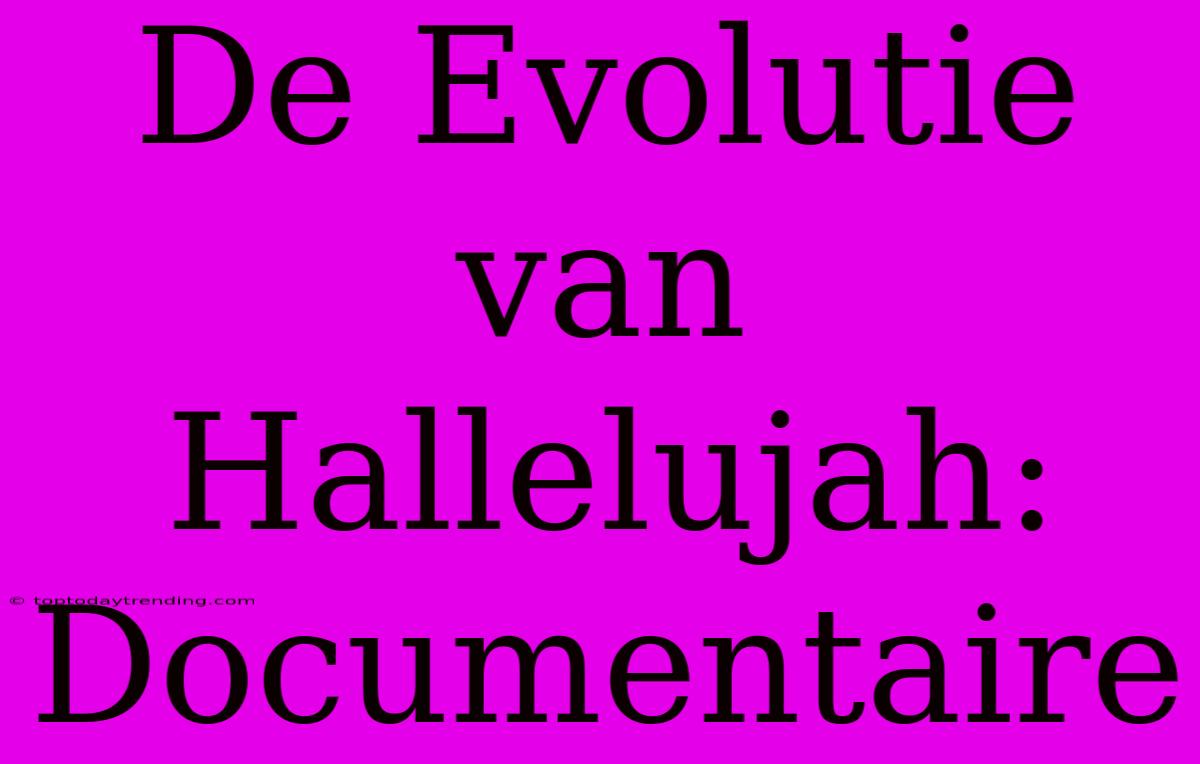 De Evolutie Van Hallelujah: Documentaire