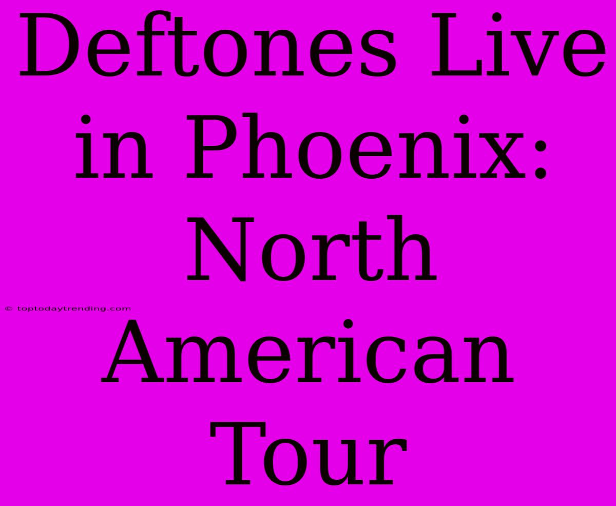 Deftones Live In Phoenix: North American Tour