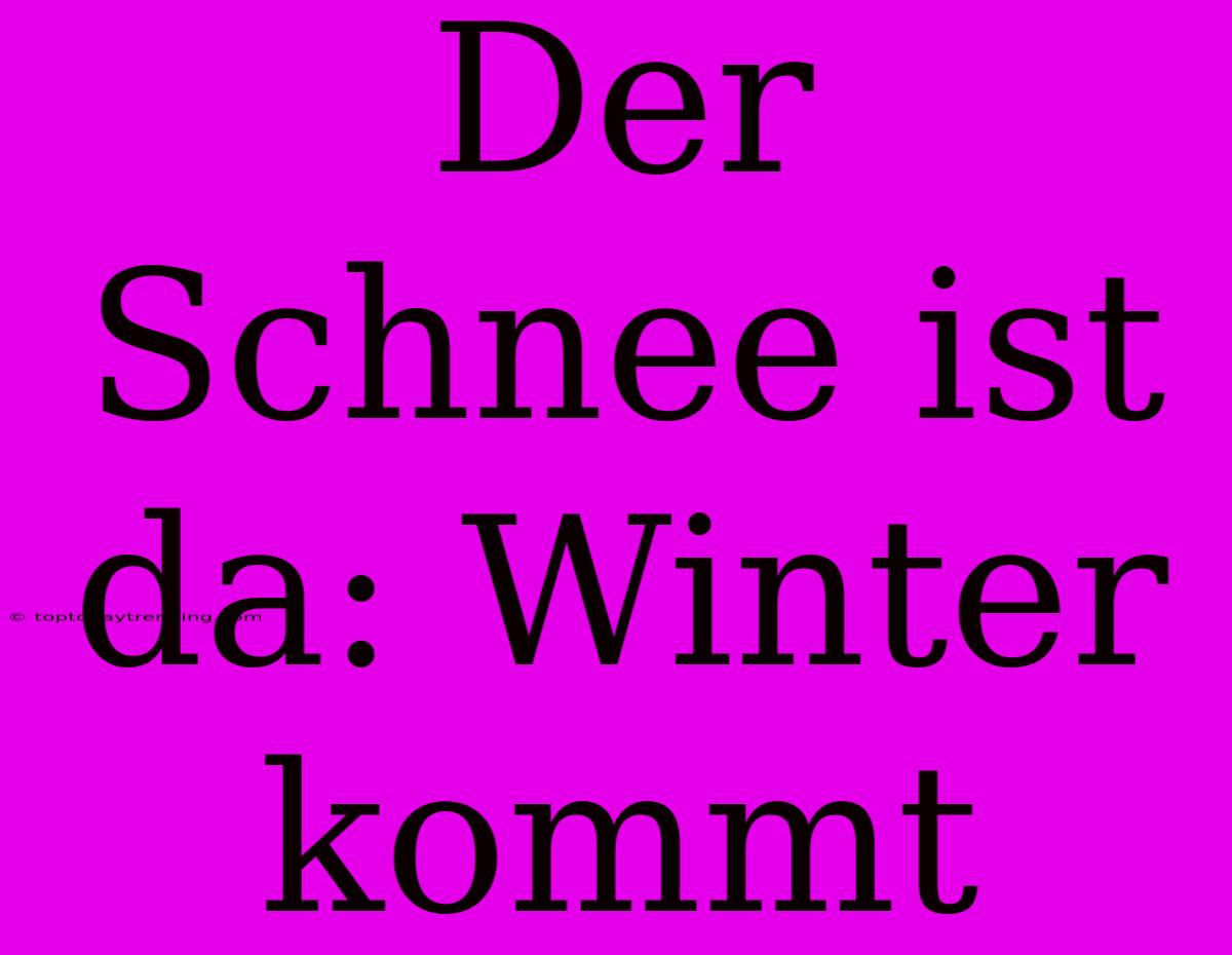 Der Schnee Ist Da: Winter Kommt