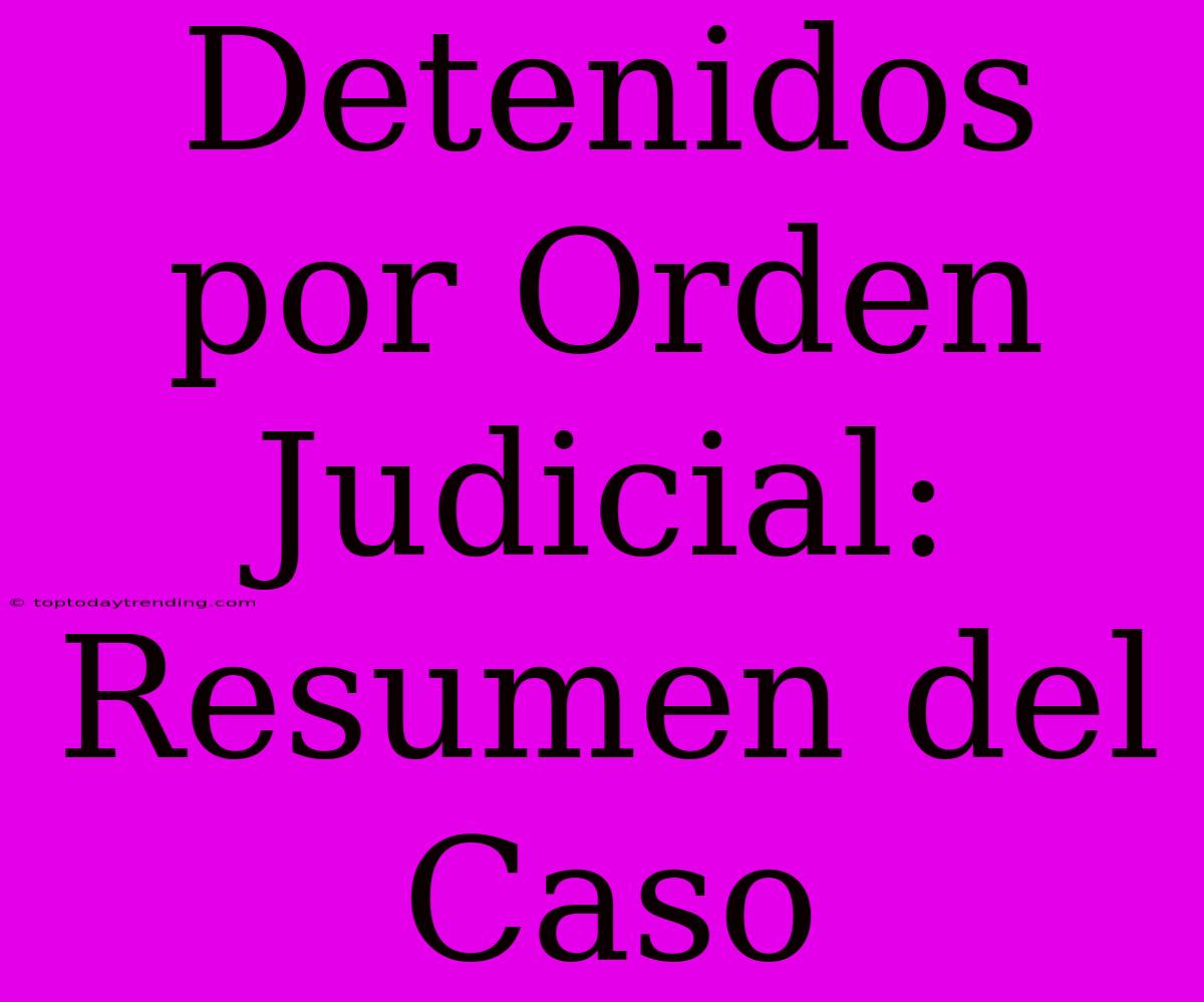 Detenidos Por Orden Judicial: Resumen Del Caso