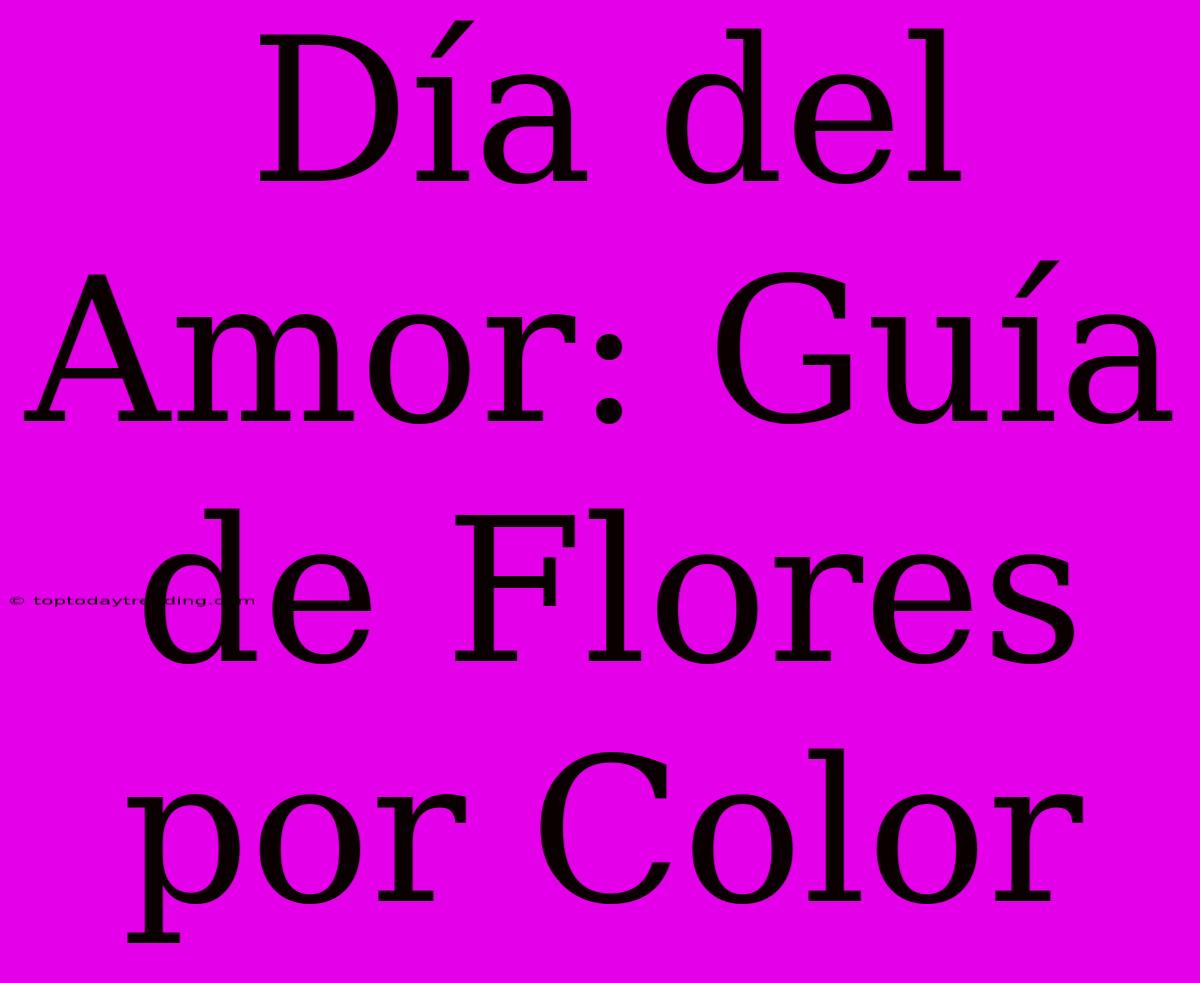 Día Del Amor: Guía De Flores Por Color