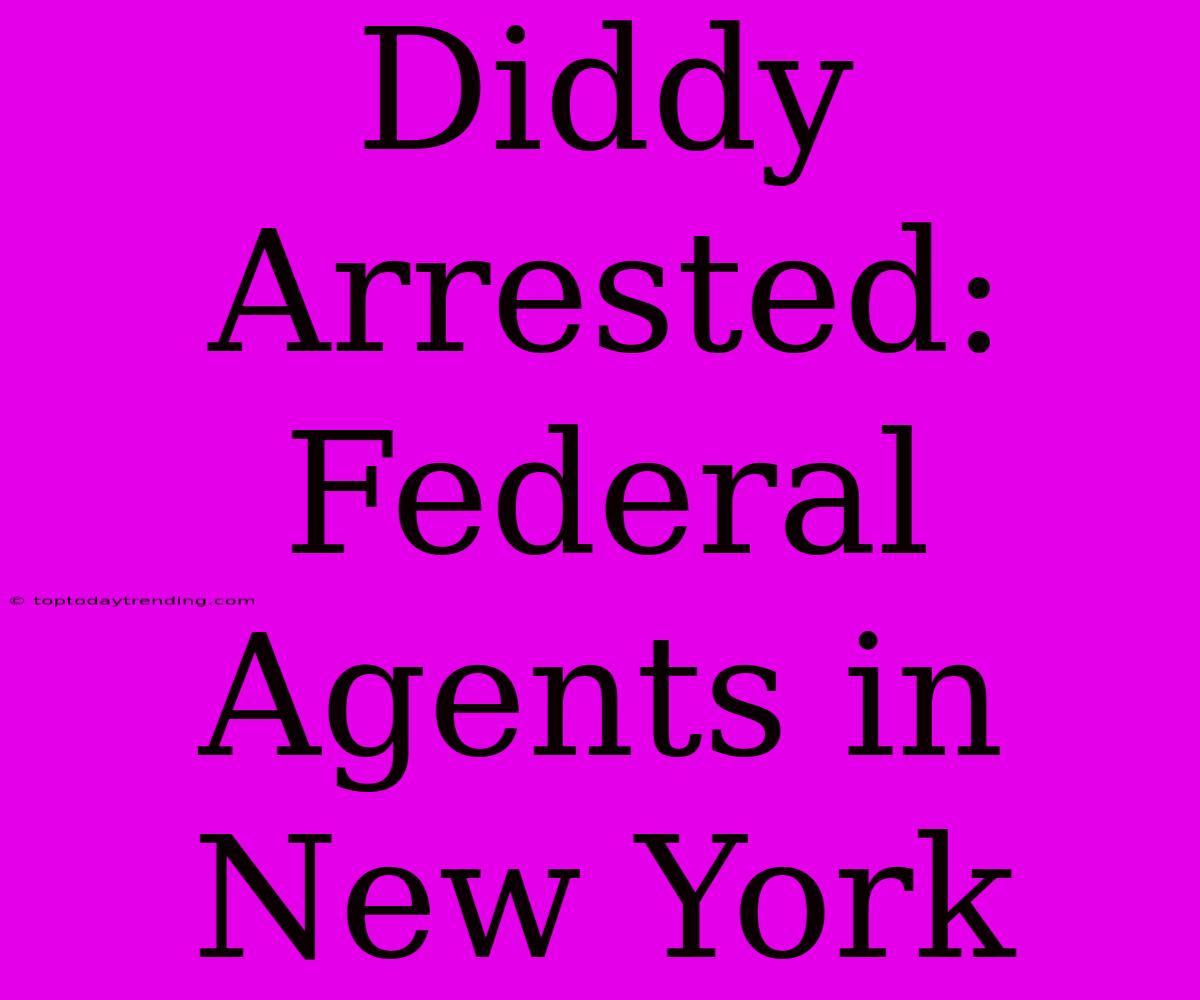 Diddy Arrested: Federal Agents In New York