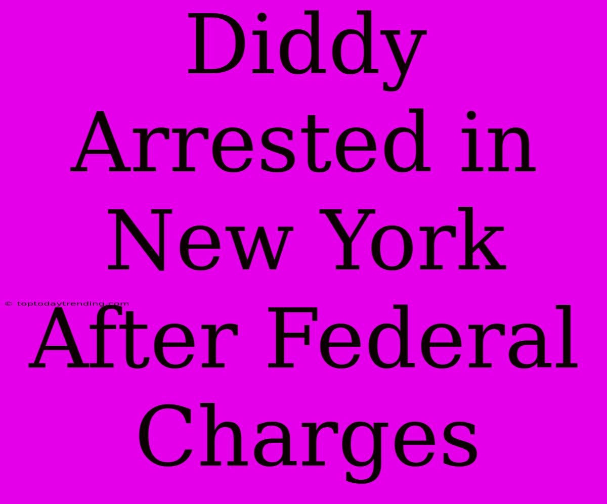 Diddy Arrested In New York After Federal Charges