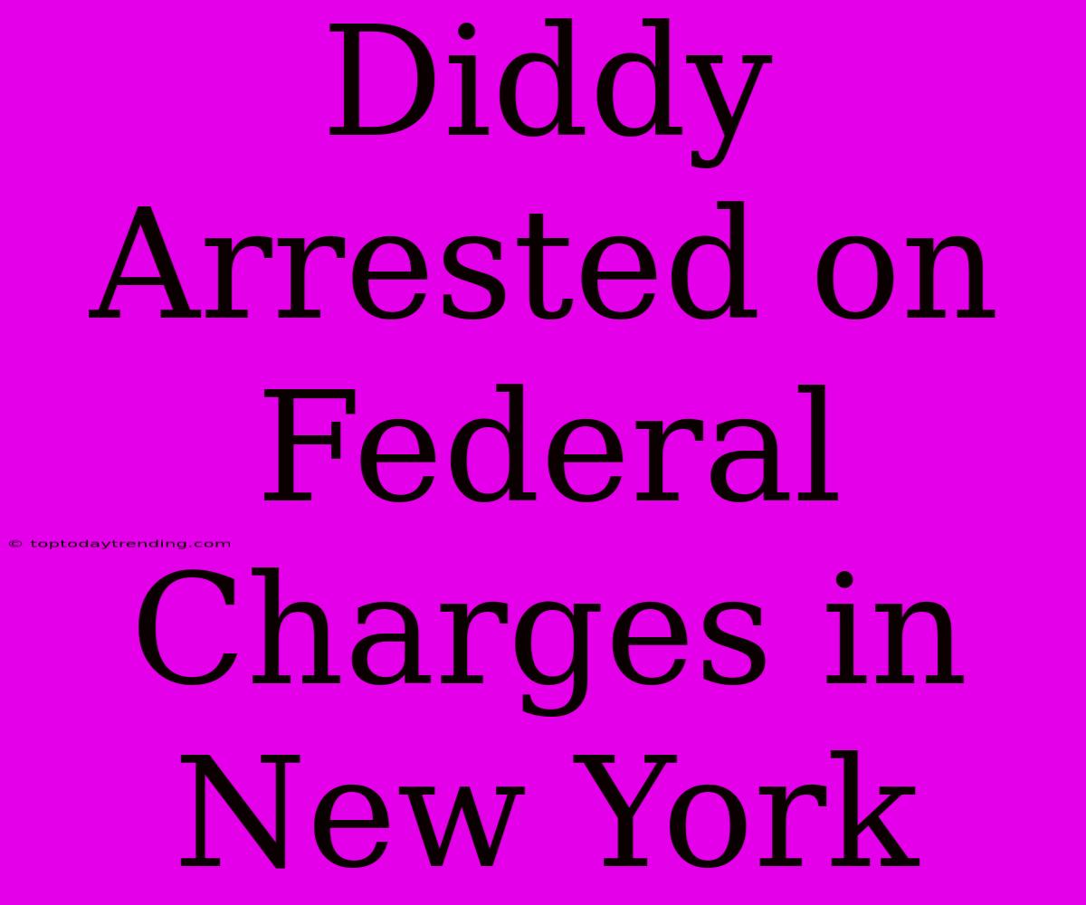 Diddy Arrested On Federal Charges In New York