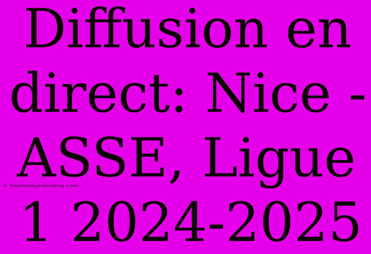 Diffusion En Direct: Nice - ASSE, Ligue 1 2024-2025