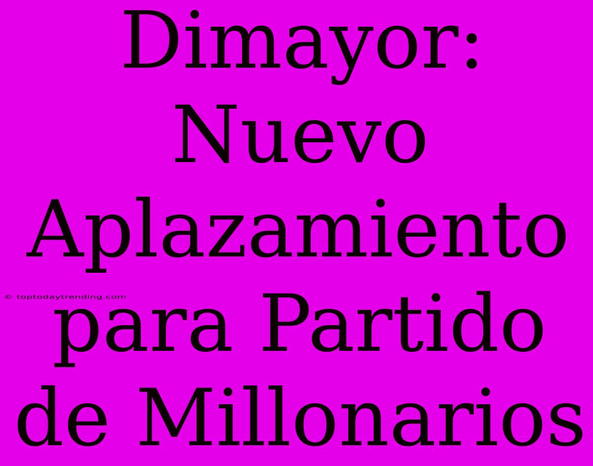 Dimayor: Nuevo Aplazamiento Para Partido De Millonarios