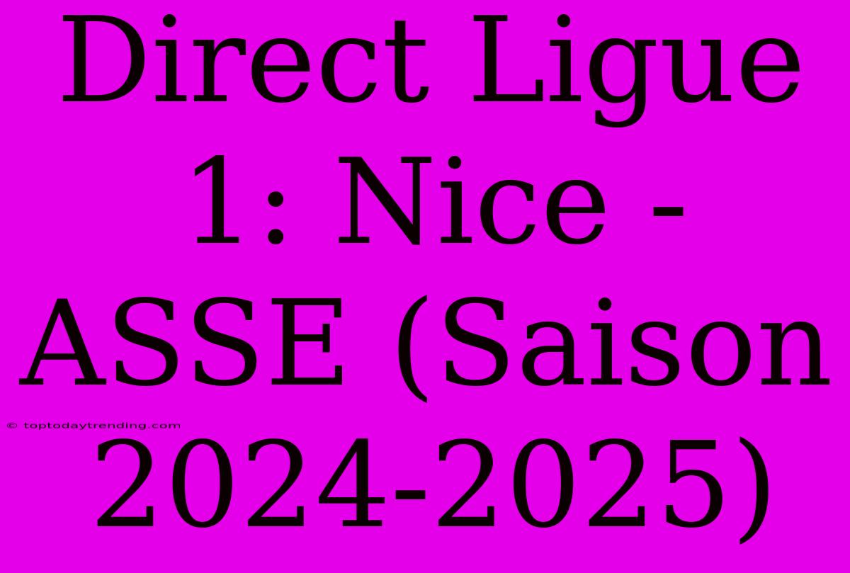 Direct Ligue 1: Nice - ASSE (Saison 2024-2025)