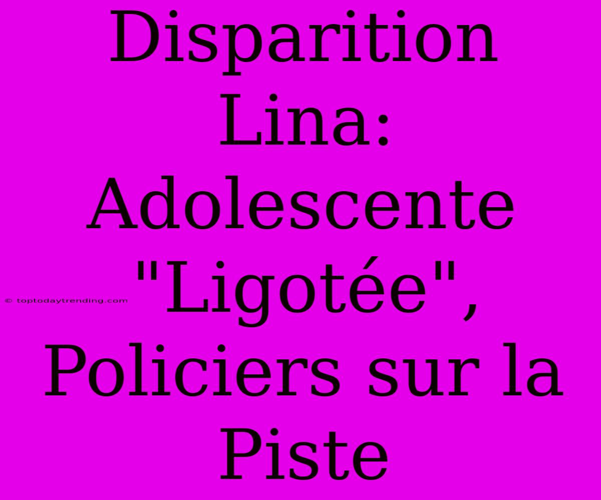 Disparition Lina: Adolescente 