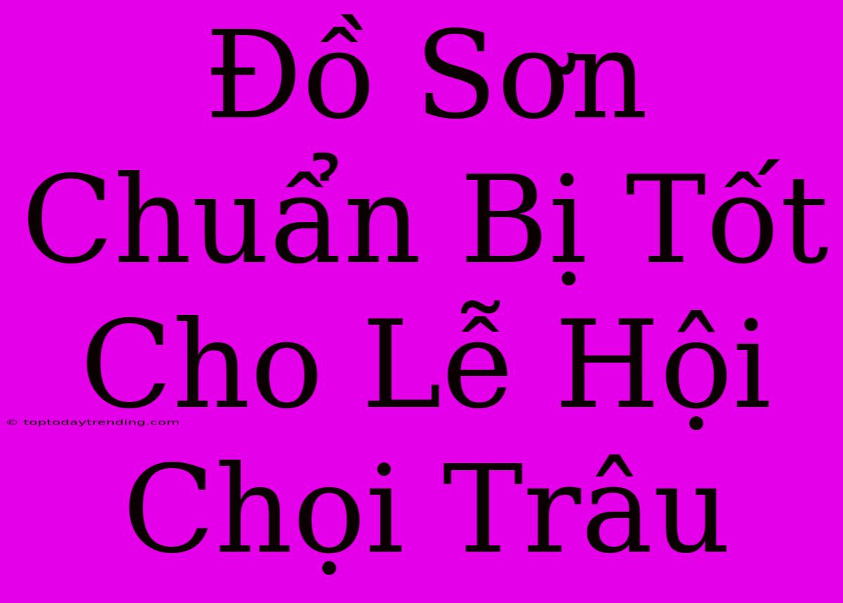 Đồ Sơn Chuẩn Bị Tốt Cho Lễ Hội Chọi Trâu