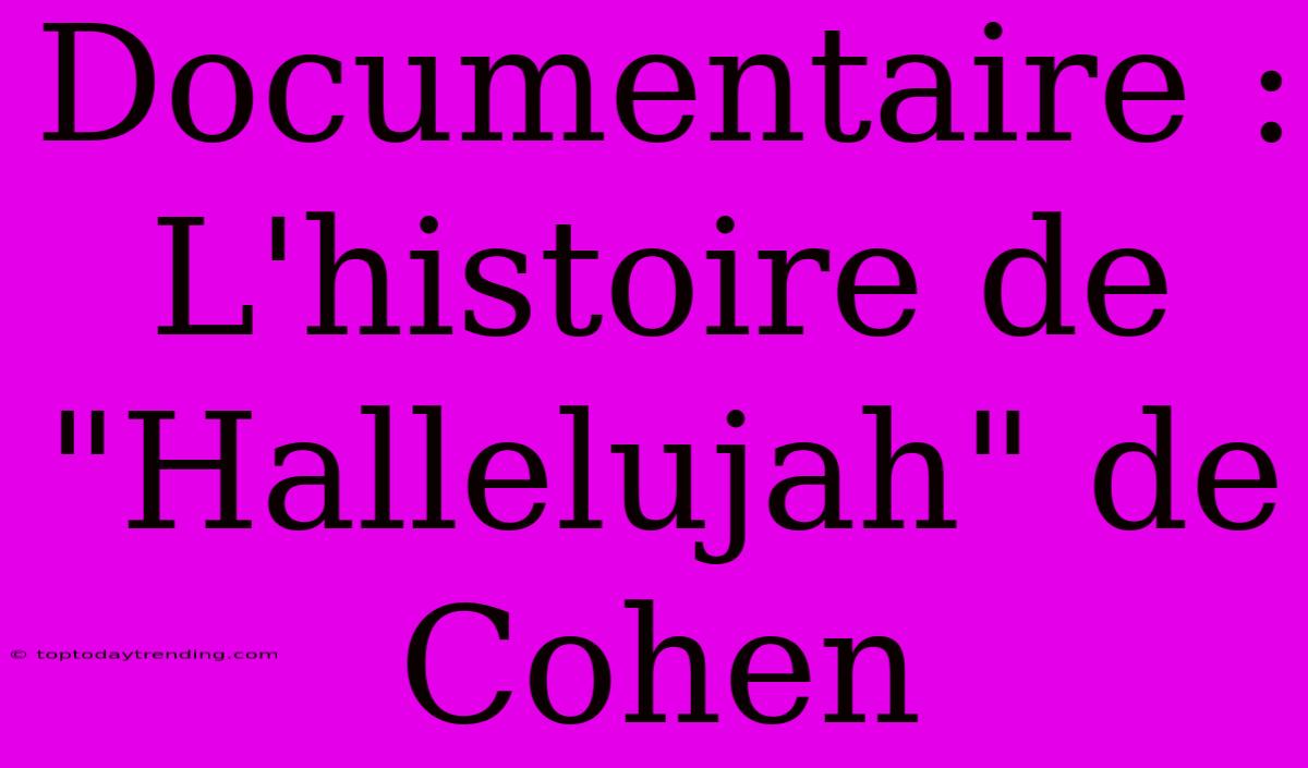 Documentaire : L'histoire De 