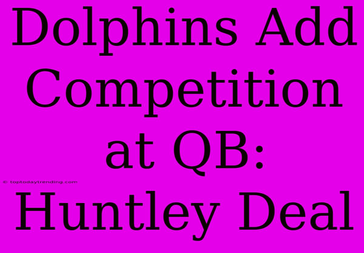 Dolphins Add Competition At QB: Huntley Deal