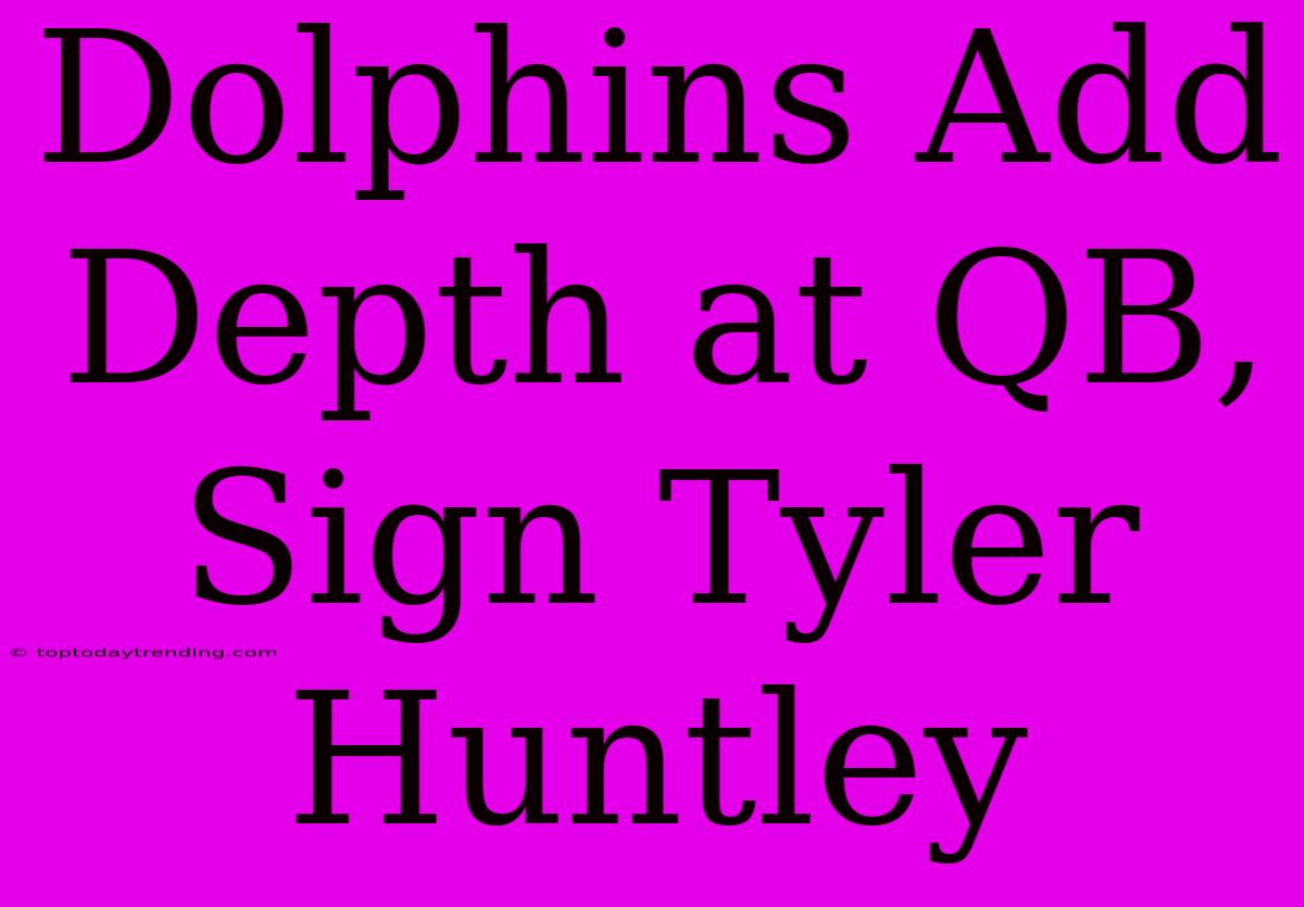 Dolphins Add Depth At QB, Sign Tyler Huntley