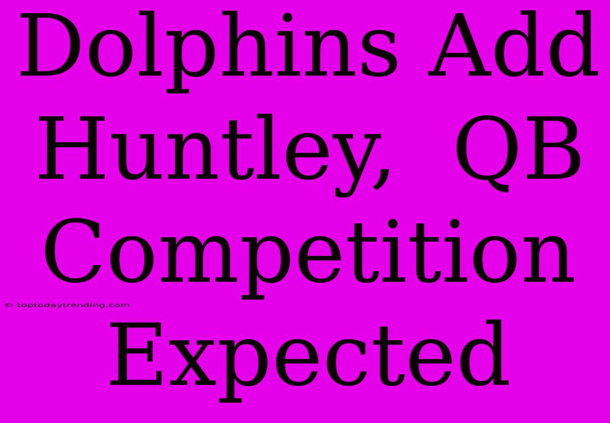 Dolphins Add Huntley,  QB Competition Expected