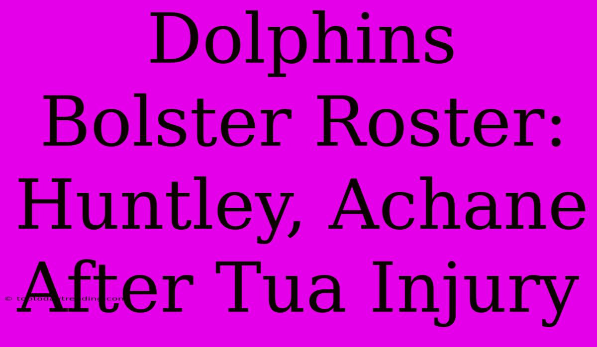 Dolphins Bolster Roster: Huntley, Achane After Tua Injury