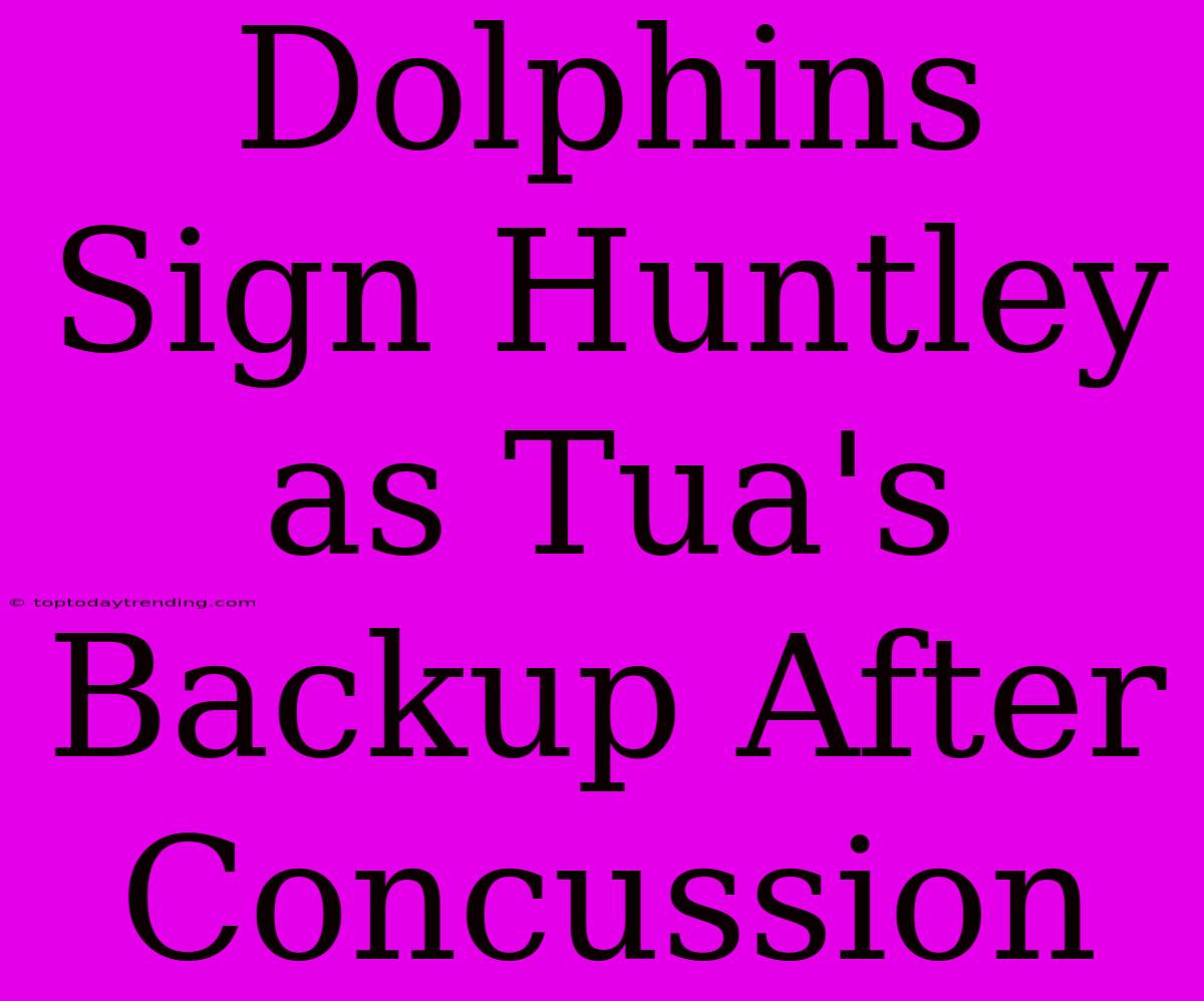 Dolphins Sign Huntley As Tua's Backup After Concussion