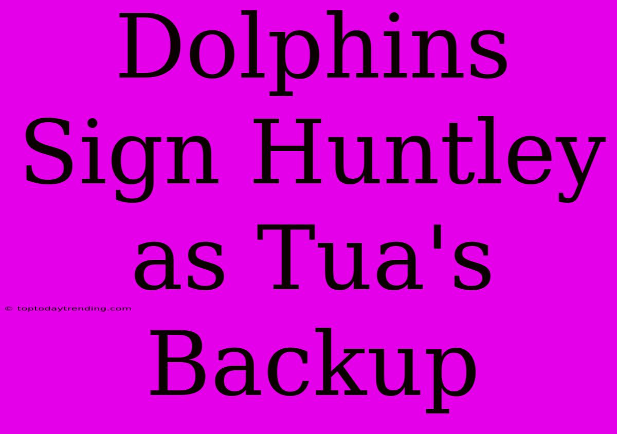 Dolphins Sign Huntley As Tua's Backup