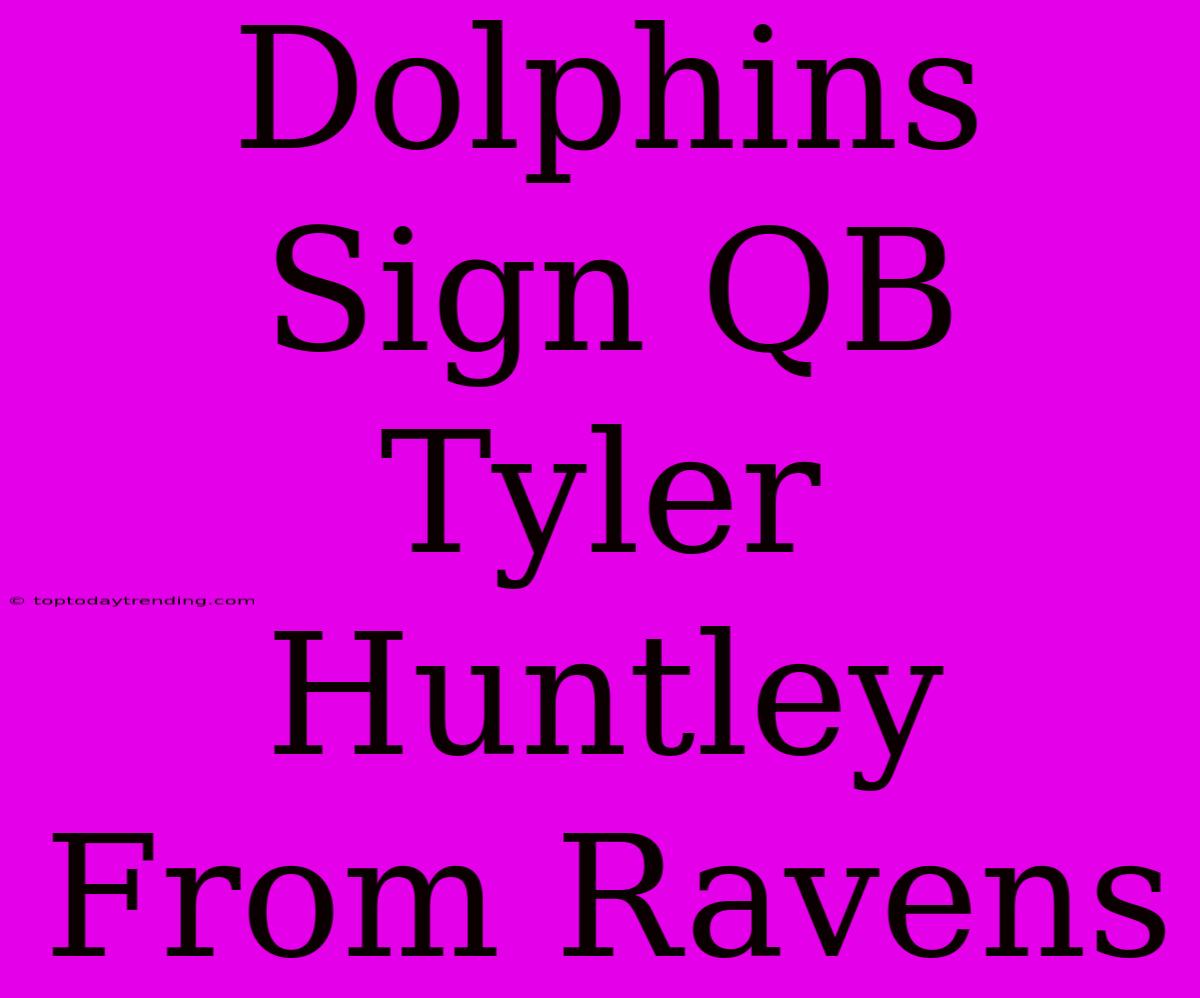 Dolphins Sign QB Tyler Huntley From Ravens