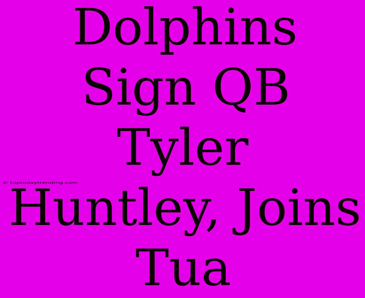 Dolphins Sign QB Tyler Huntley, Joins Tua