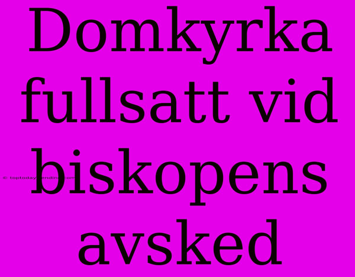 Domkyrka Fullsatt Vid Biskopens Avsked