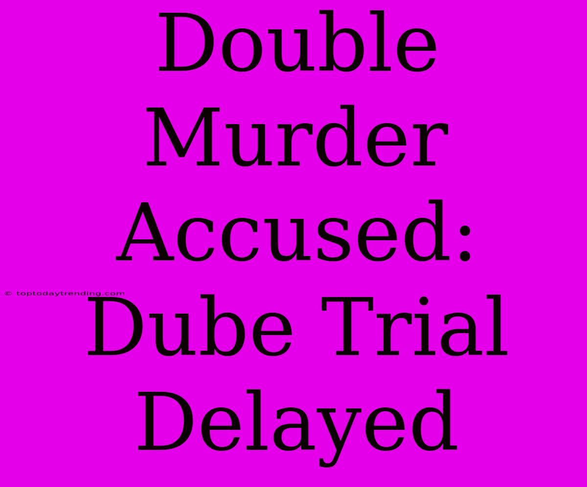 Double Murder Accused: Dube Trial Delayed