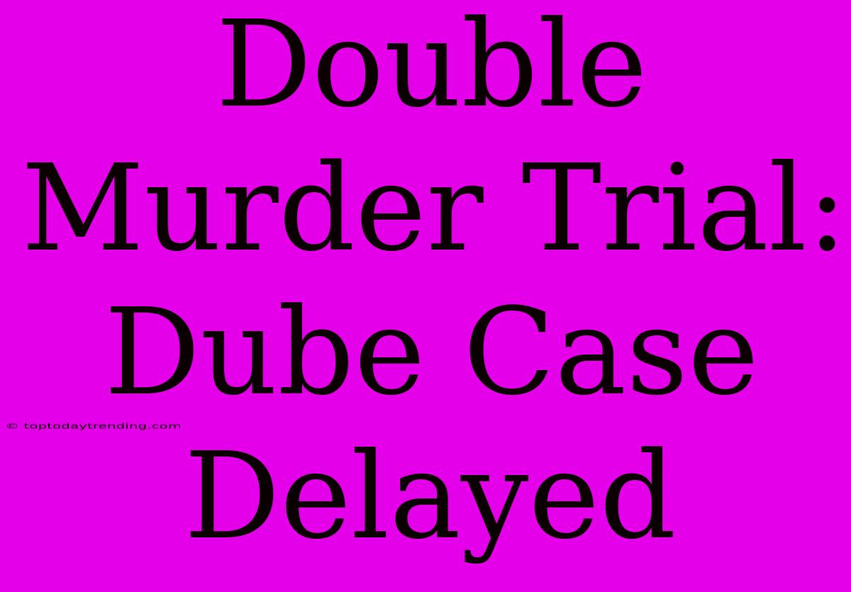 Double Murder Trial: Dube Case Delayed