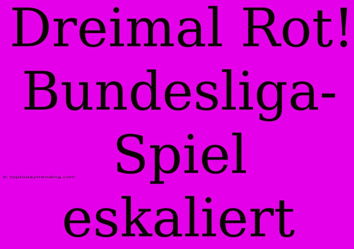 Dreimal Rot! Bundesliga-Spiel Eskaliert