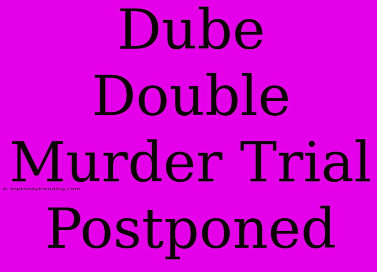 Dube Double Murder Trial Postponed