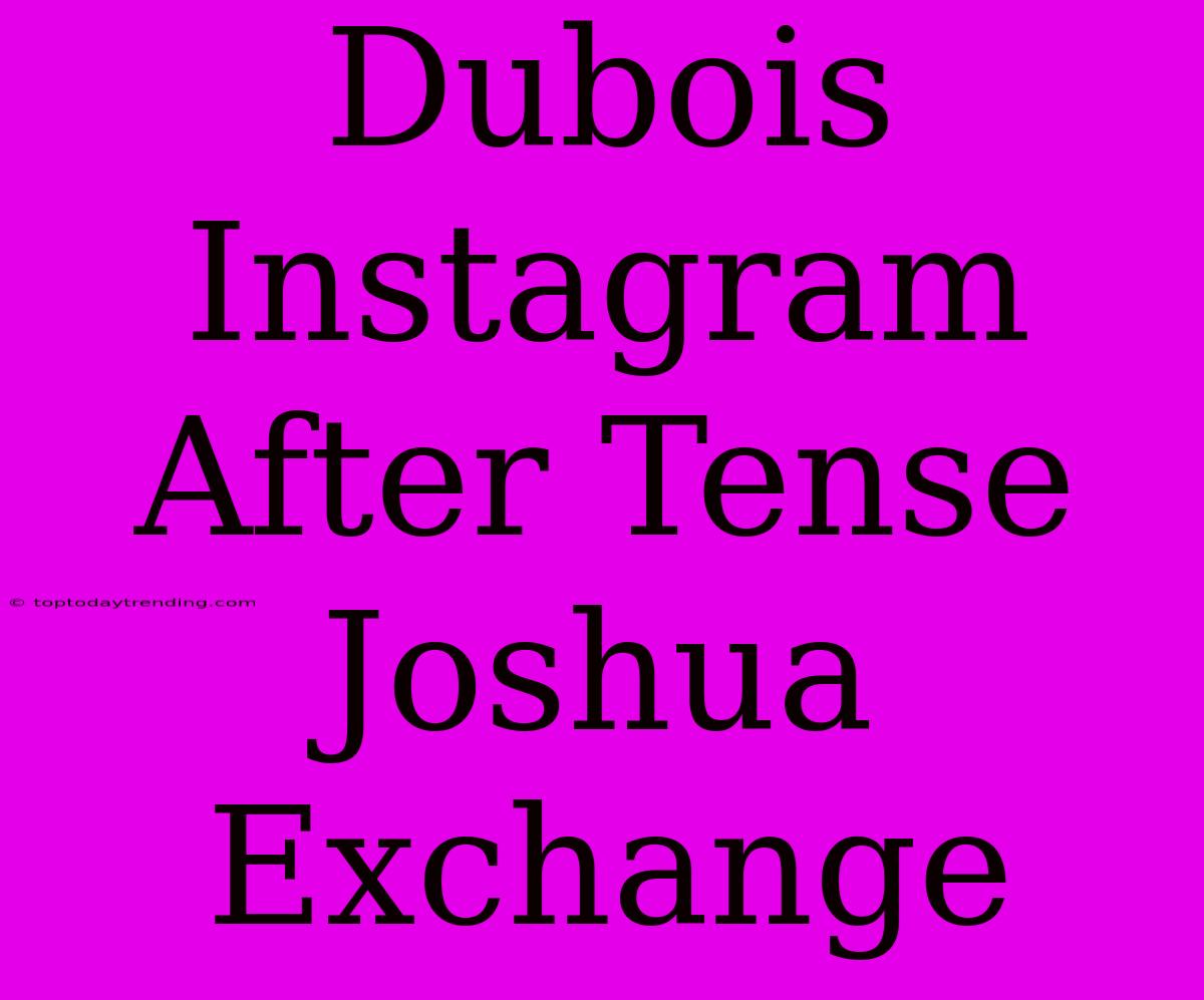 Dubois Instagram After Tense Joshua Exchange